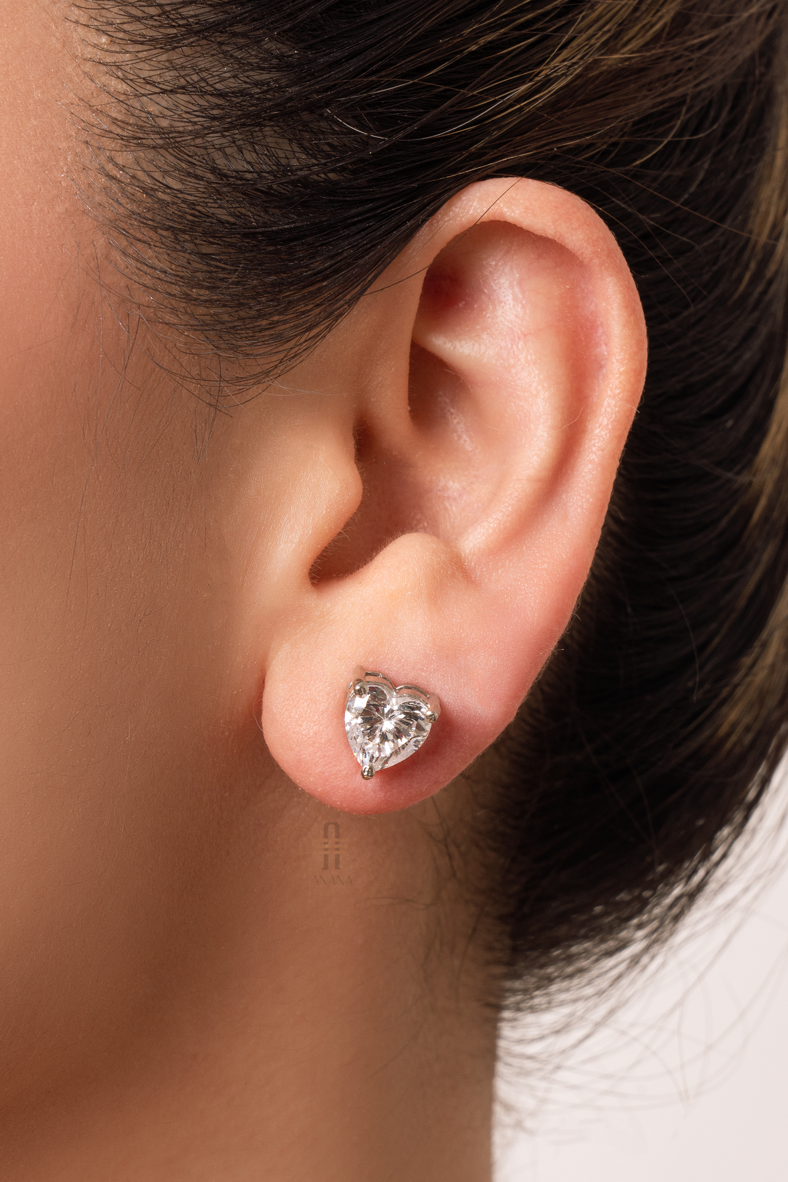 Cora 2 Carat Heart Solitaire Earrings - Anana