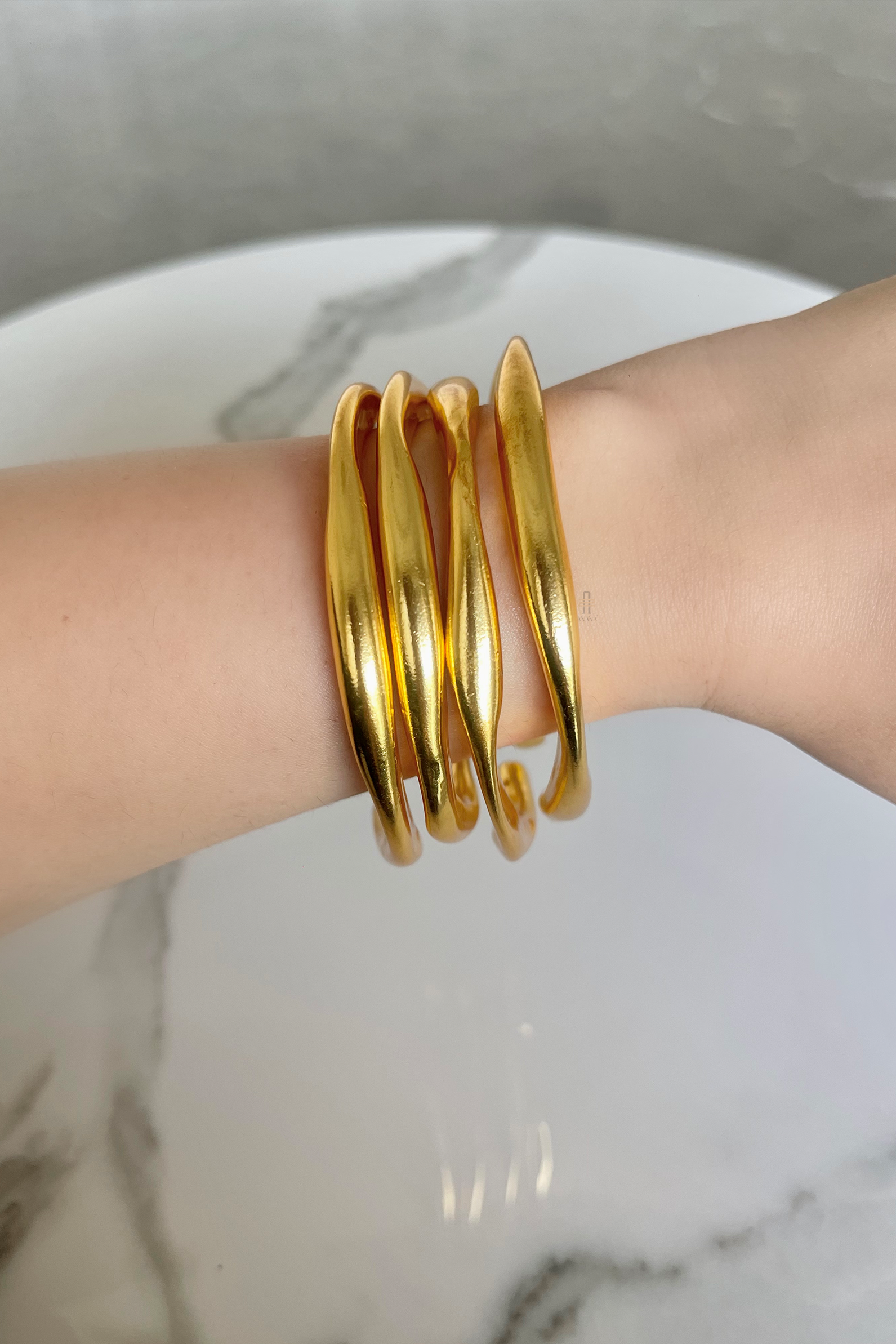 Lavanaya Gold/Silver Cuff Bangle Stack - Anana