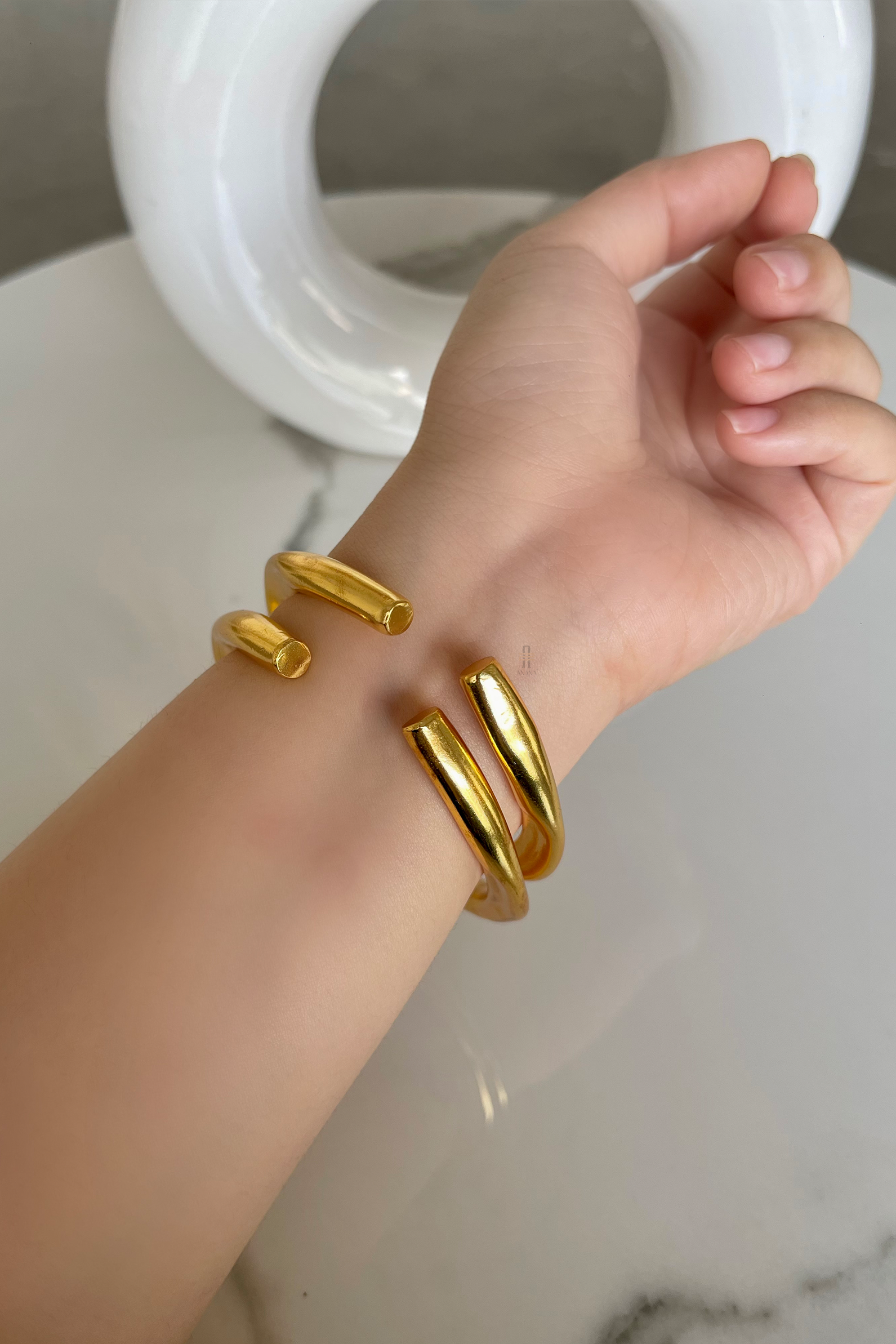 Lavanaya Gold/Silver Cuff Bangle Stack - Anana