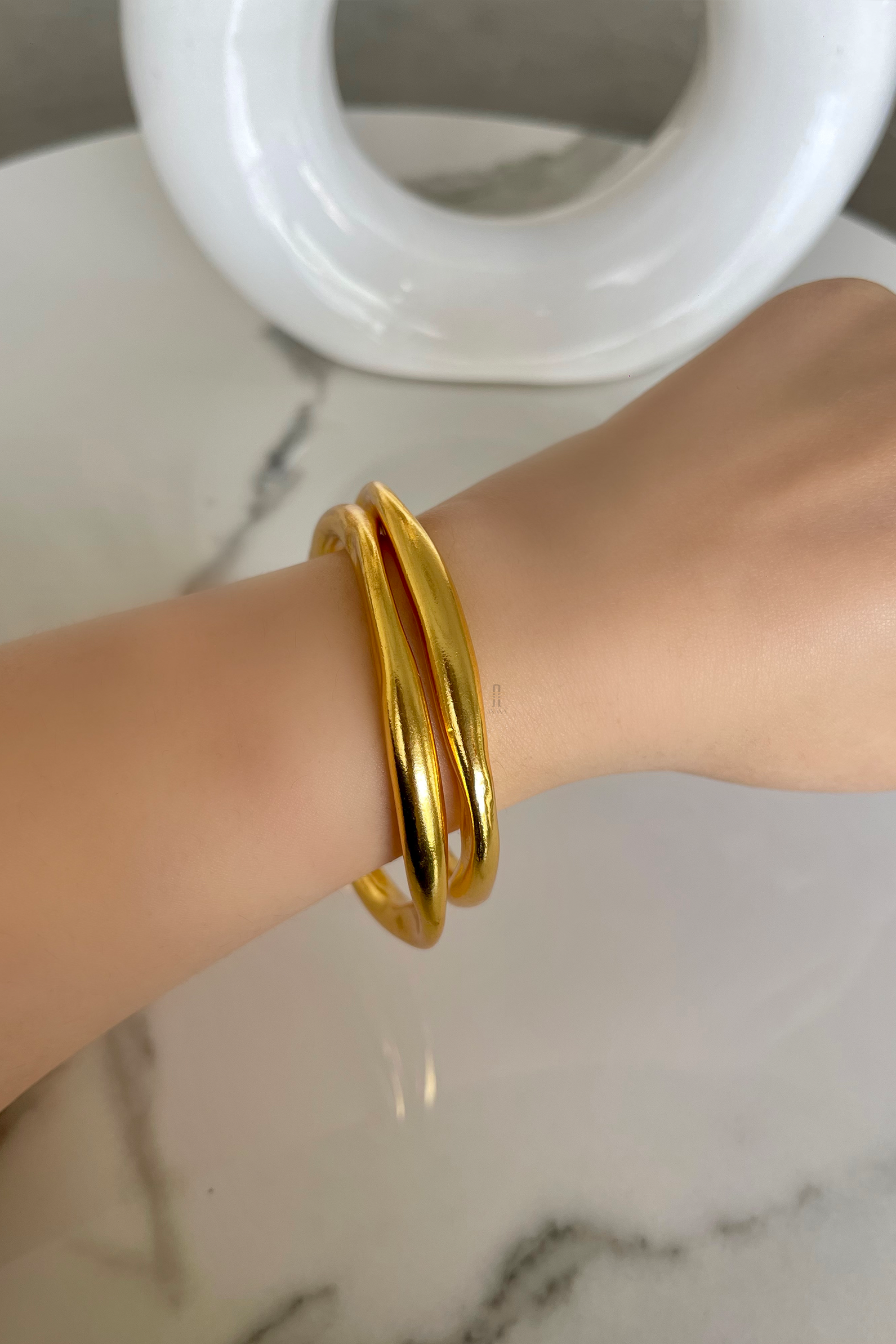 Lavanaya Gold/Silver Cuff Bangle Stack - Anana