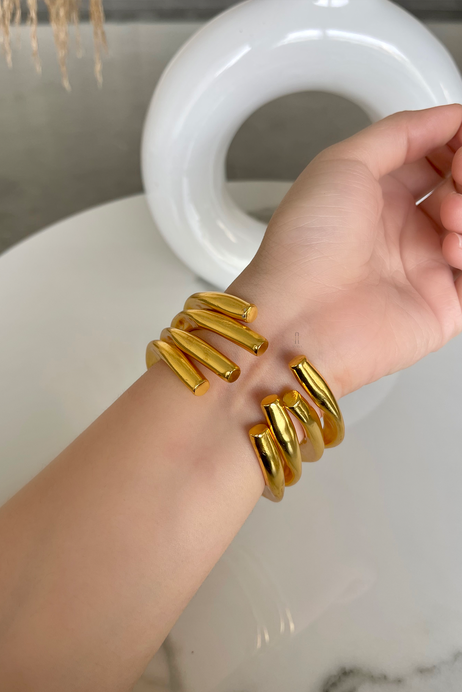 Lavanaya Gold/Silver Cuff Bangle Stack - Anana