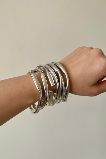 Lavanaya Gold/Silver Cuff Bangle Stack - Anana