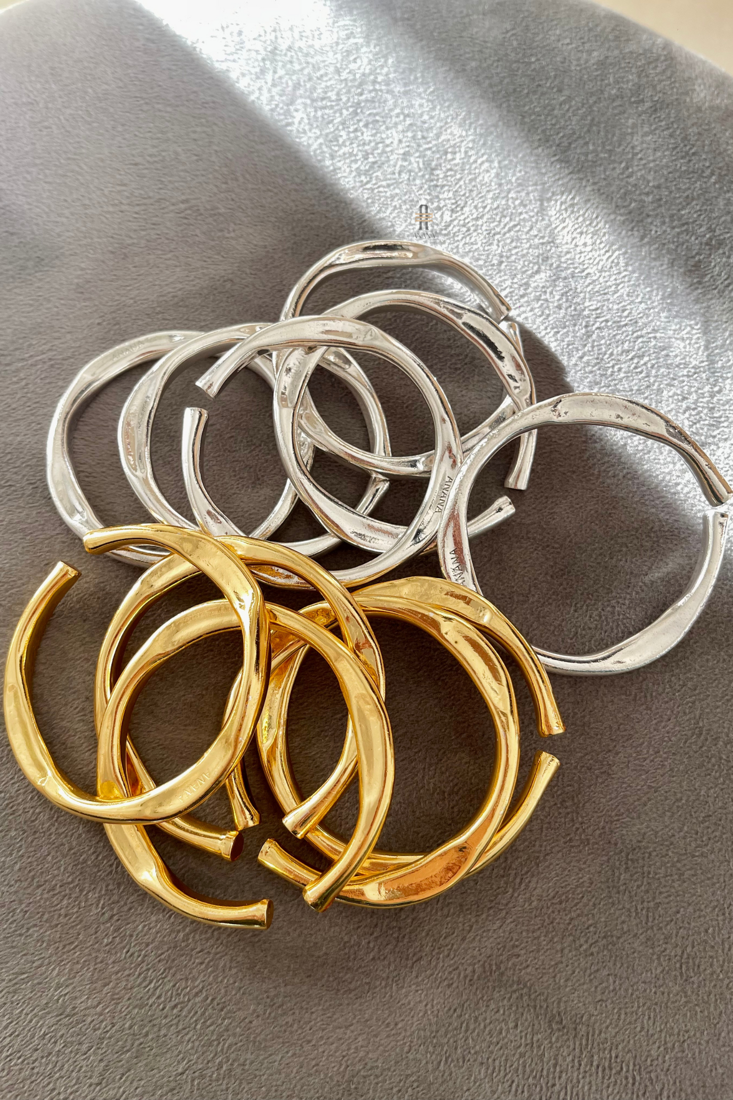 Lavanaya Gold/Silver Cuff Bangle Stack - Anana