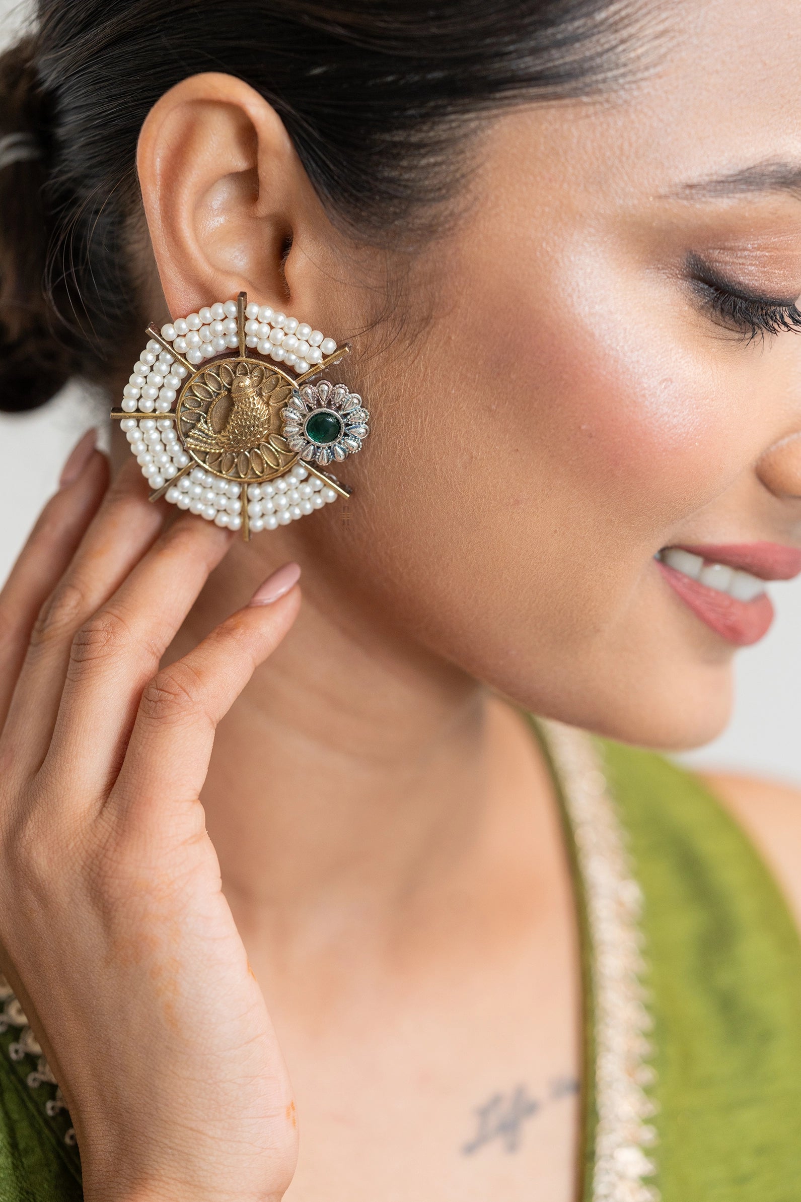 Buy Latest Impon Stone Jhumka Design Gold Earrings Collection